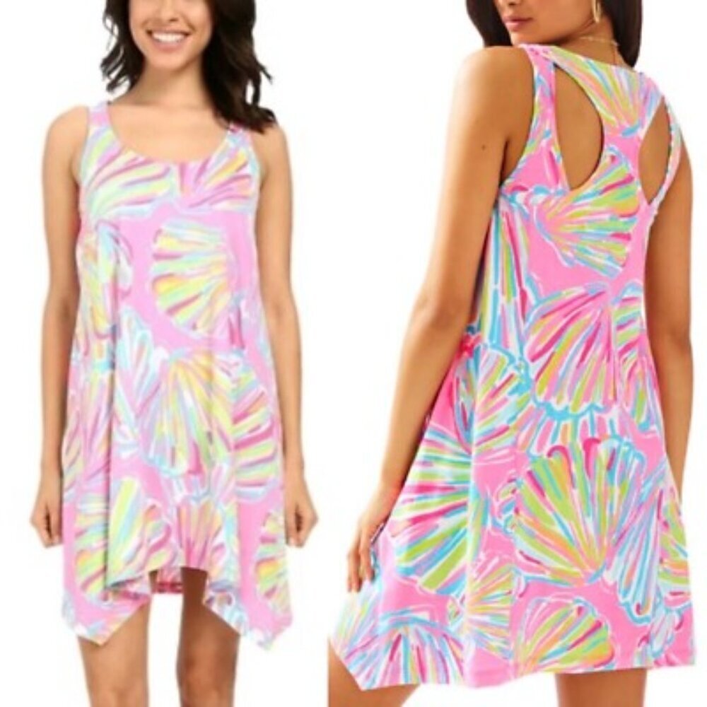 Lilly Pulitzer Women's Monterey Swing Dress Pink Pout Shellabrate Sleeveless M